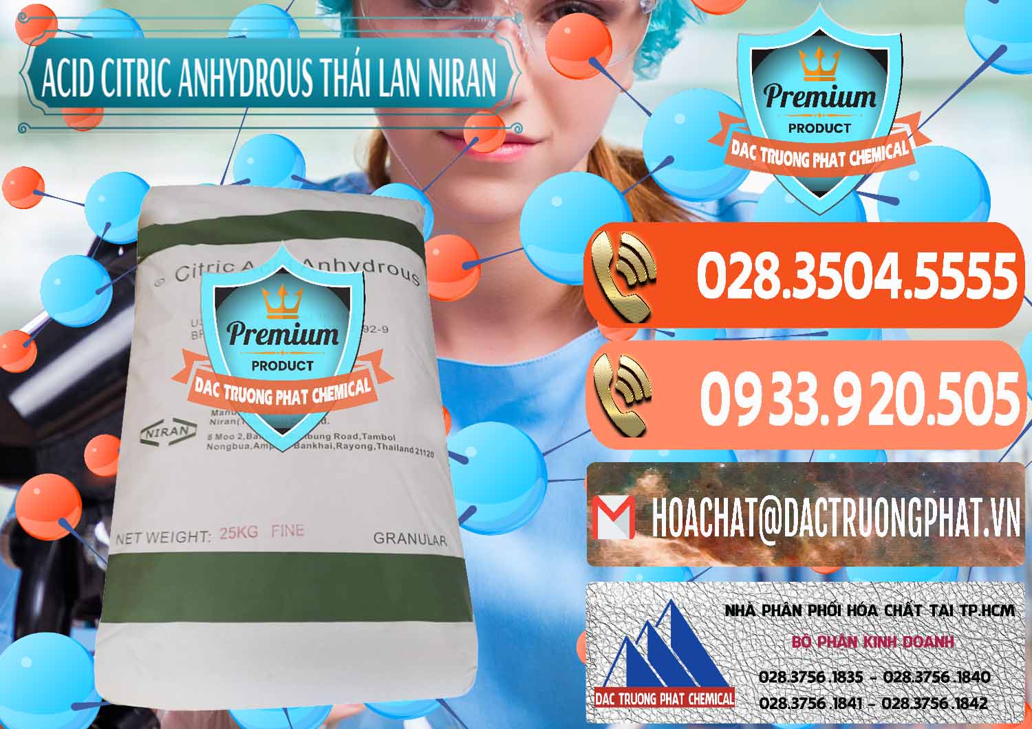 Phân phối và bán Acid Citric - Axit Citric Anhydrous - Thái Lan Niran - 0231 - Cung ứng ( phân phối ) hóa chất tại TP.HCM - hoachatmientay.com