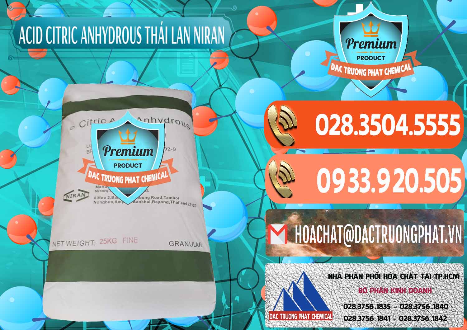 Nơi bán - cung cấp Acid Citric - Axit Citric Anhydrous - Thái Lan Niran - 0231 - Đơn vị phân phối & cung cấp hóa chất tại TP.HCM - hoachatmientay.com