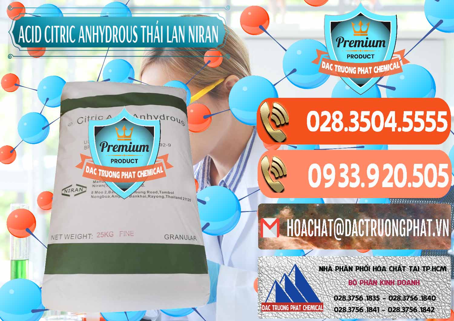 Nơi chuyên kinh doanh - bán Acid Citric - Axit Citric Anhydrous - Thái Lan Niran - 0231 - Cung cấp ( kinh doanh ) hóa chất tại TP.HCM - hoachatmientay.com