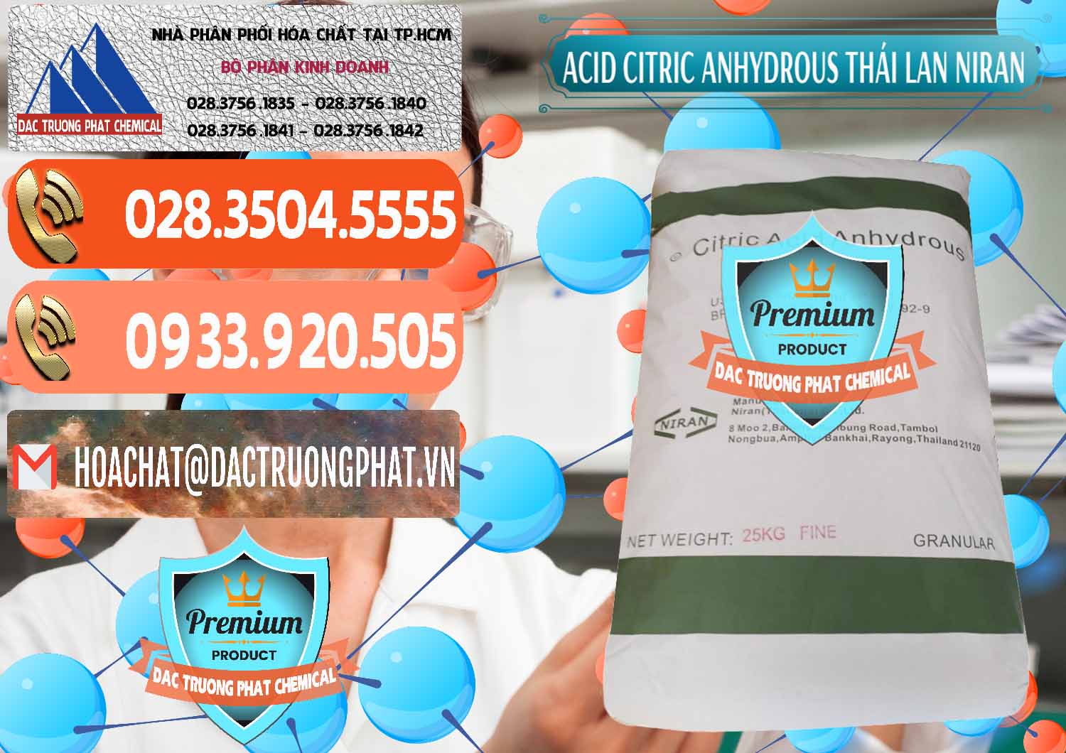 Đơn vị chuyên cung cấp - bán Acid Citric - Axit Citric Anhydrous - Thái Lan Niran - 0231 - Đơn vị chuyên phân phối và cung ứng hóa chất tại TP.HCM - hoachatmientay.com