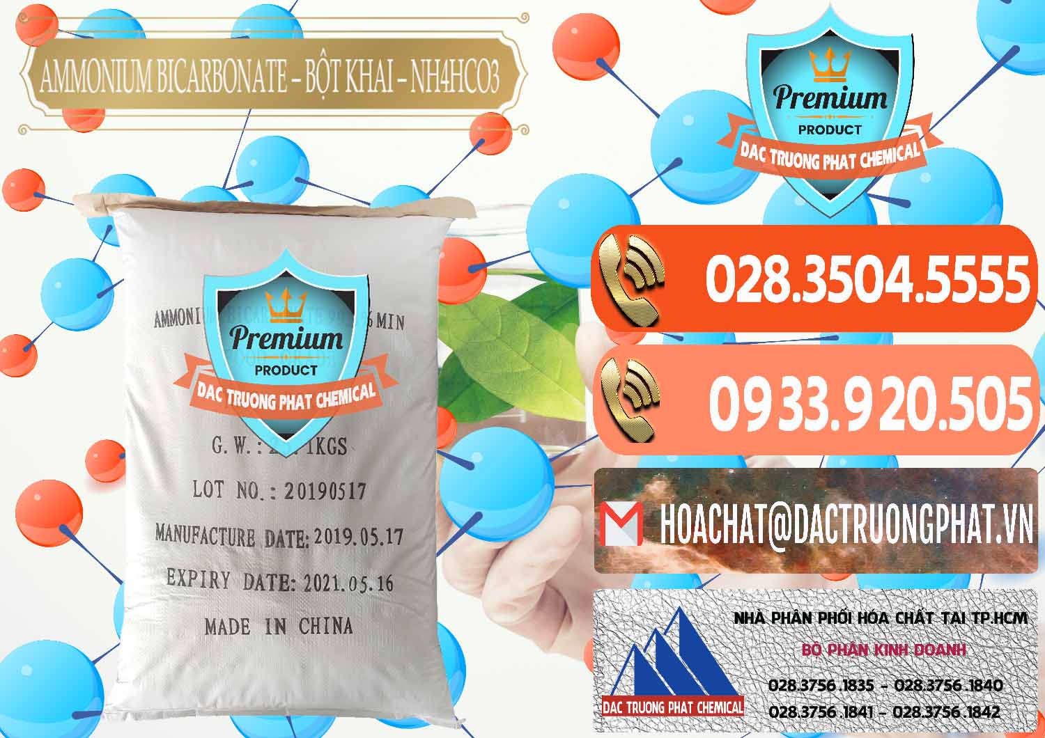 Nơi bán và cung cấp Ammonium Bicarbonate - Bột Khai Food Grade Trung Quốc China - 0018 - Nơi chuyên phân phối & bán hóa chất tại TP.HCM - hoachatmientay.com