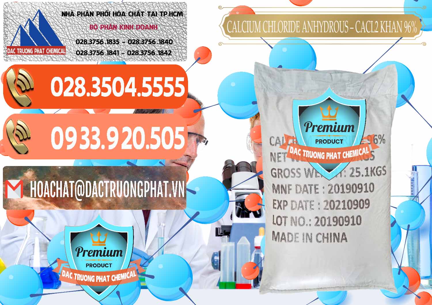 Nơi bán - cung ứng CaCl2 – Canxi Clorua Anhydrous Khan 96% Trung Quốc China - 0043 - Cty chuyên nhập khẩu & phân phối hóa chất tại TP.HCM - hoachatmientay.com