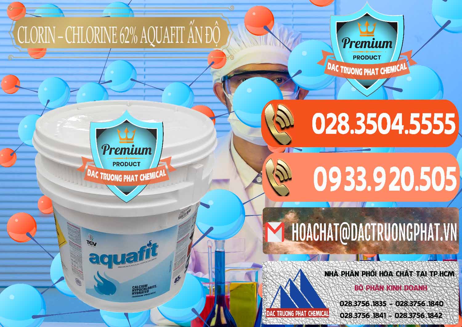 Chuyên cung ứng _ bán Clorin - Chlorine 62% Aquafit Thùng Lùn Ấn Độ India - 0057 - Nơi nhập khẩu và cung cấp hóa chất tại TP.HCM - hoachatmientay.com