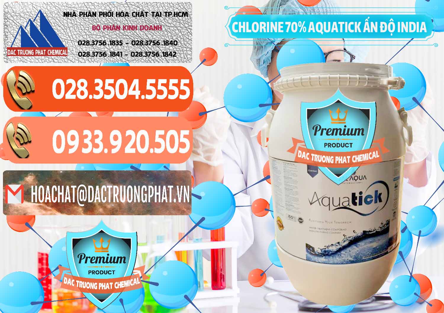 Chuyên nhập khẩu & bán Chlorine – Clorin 70% Aquatick Jal Aqua Ấn Độ India - 0215 - Cty phân phối - bán hóa chất tại TP.HCM - hoachatmientay.com