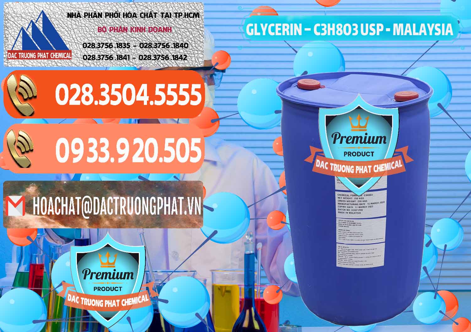 Phân phối ( bán ) Glycerin – C3H8O3 USP Malaysia - 0233 - Công ty chuyên phân phối ( nhập khẩu ) hóa chất tại TP.HCM - hoachatmientay.com