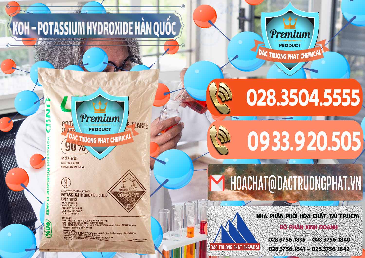Đơn vị kinh doanh - bán KOH ( 90%) – Potassium Hydroxide Unid Hàn Quốc Korea - 0090 - Công ty nhập khẩu & phân phối hóa chất tại TP.HCM - hoachatmientay.com