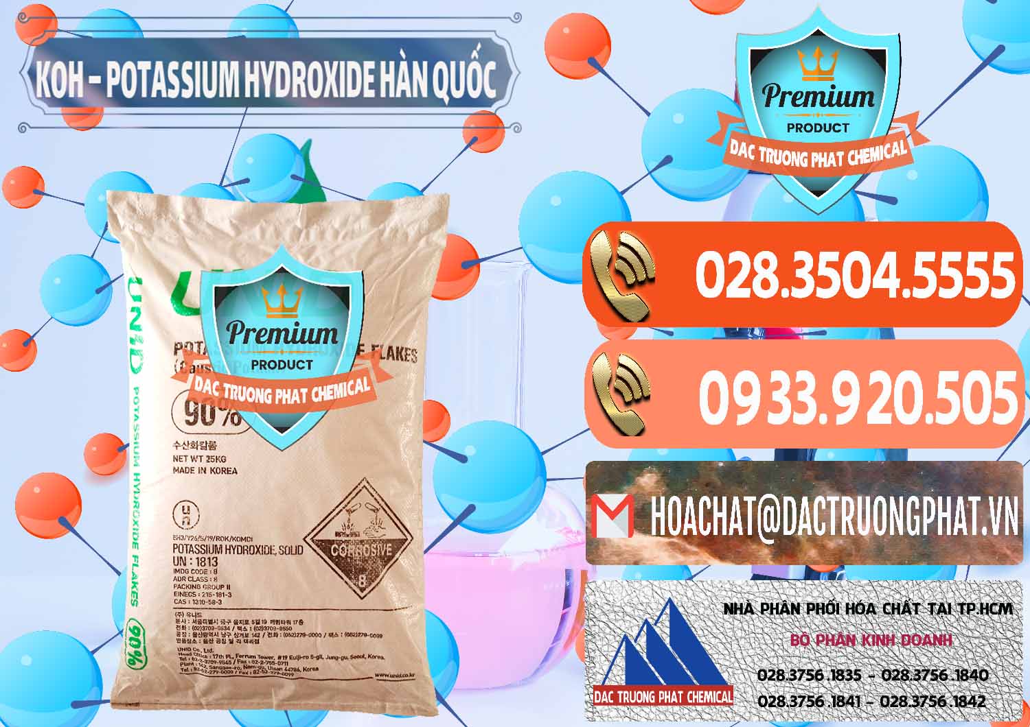 Nơi kinh doanh & bán KOH ( 90%) – Potassium Hydroxide Unid Hàn Quốc Korea - 0090 - Công ty nhập khẩu và cung cấp hóa chất tại TP.HCM - hoachatmientay.com