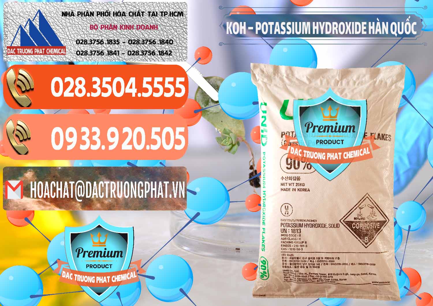 Nơi bán và cung cấp KOH ( 90%) – Potassium Hydroxide Unid Hàn Quốc Korea - 0090 - Cty chuyên cung cấp & bán hóa chất tại TP.HCM - hoachatmientay.com