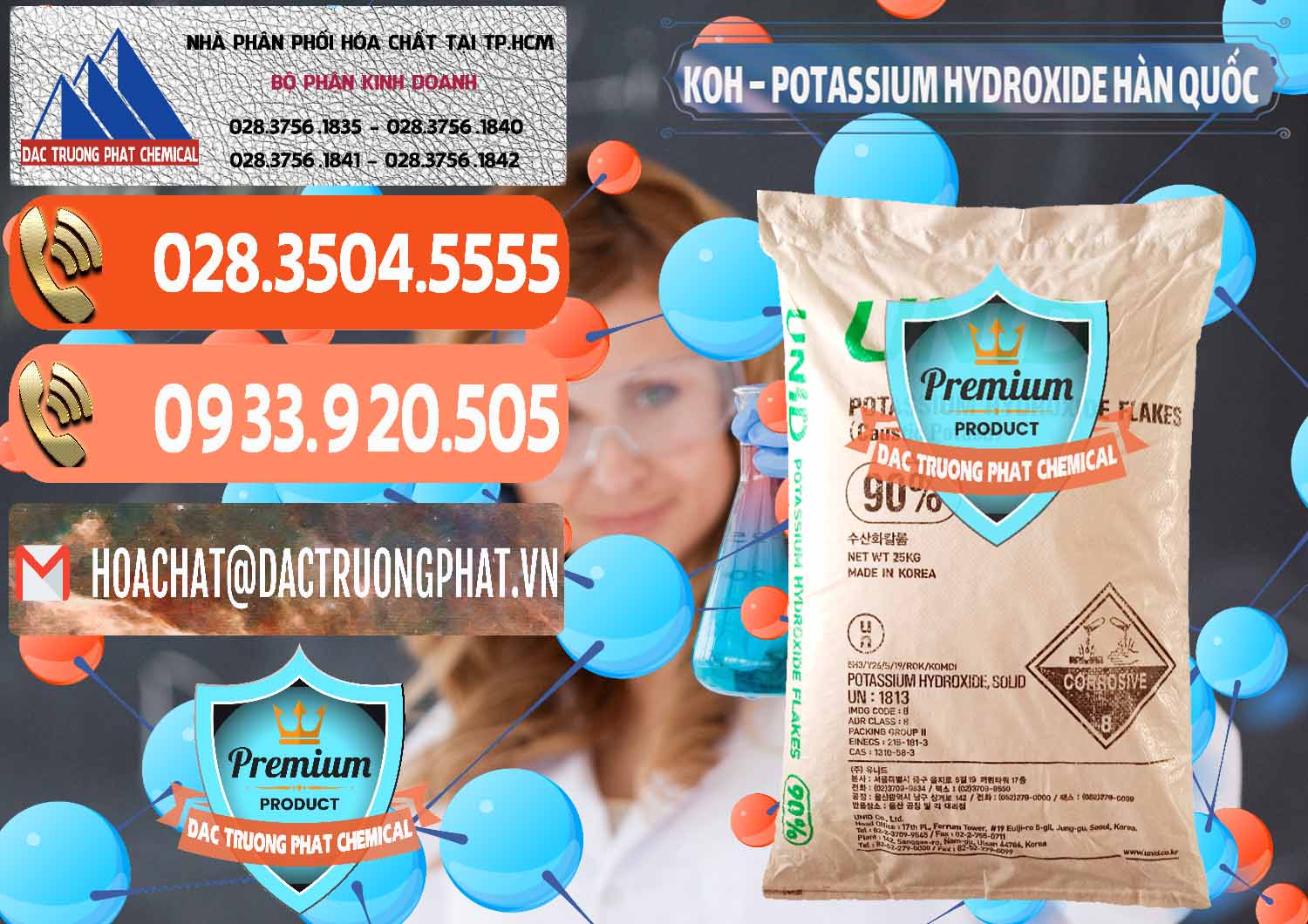 Cty chuyên kinh doanh & bán KOH ( 90%) – Potassium Hydroxide Unid Hàn Quốc Korea - 0090 - Phân phối _ cung ứng hóa chất tại TP.HCM - hoachatmientay.com