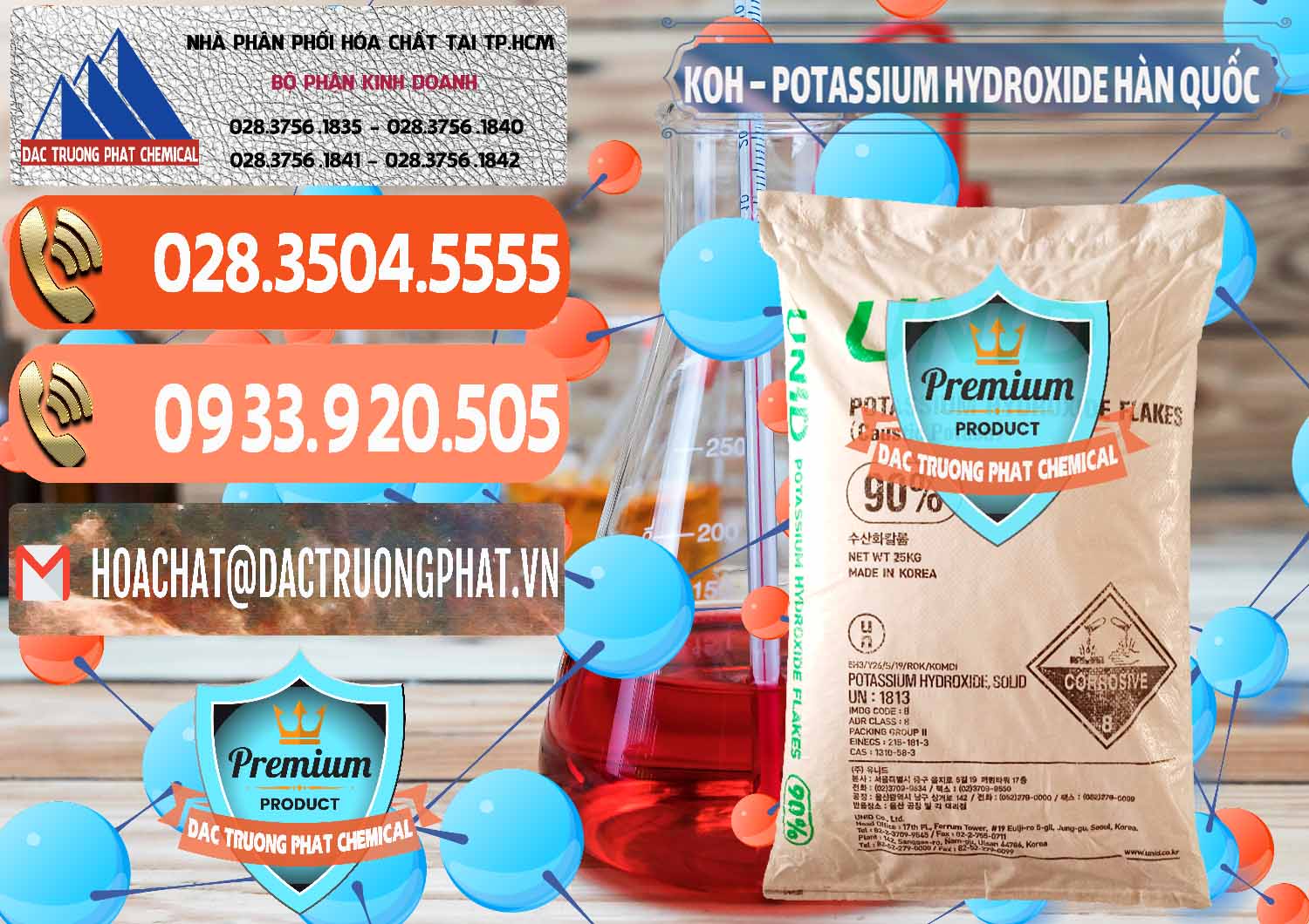 Phân phối _ bán KOH ( 90%) – Potassium Hydroxide Unid Hàn Quốc Korea - 0090 - Nơi chuyên phân phối & bán hóa chất tại TP.HCM - hoachatmientay.com