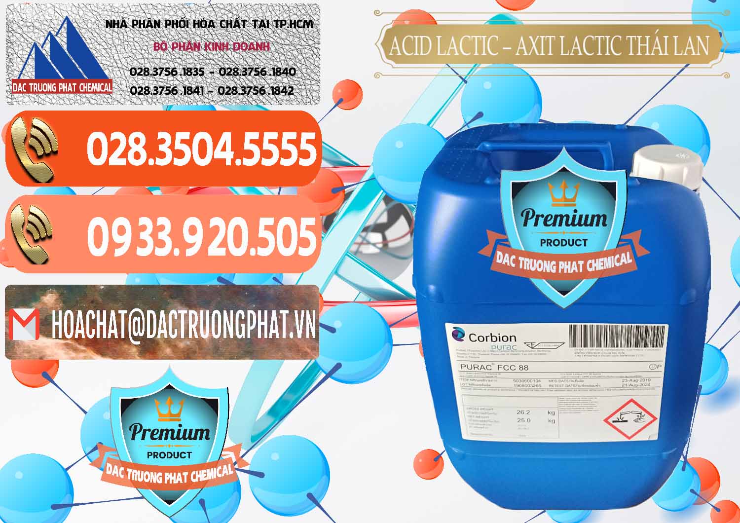 Đơn vị chuyên cung cấp - bán Acid Lactic – Axit Lactic Thái Lan Purac FCC 88 - 0012 - Đơn vị nhập khẩu - cung cấp hóa chất tại TP.HCM - hoachatmientay.com