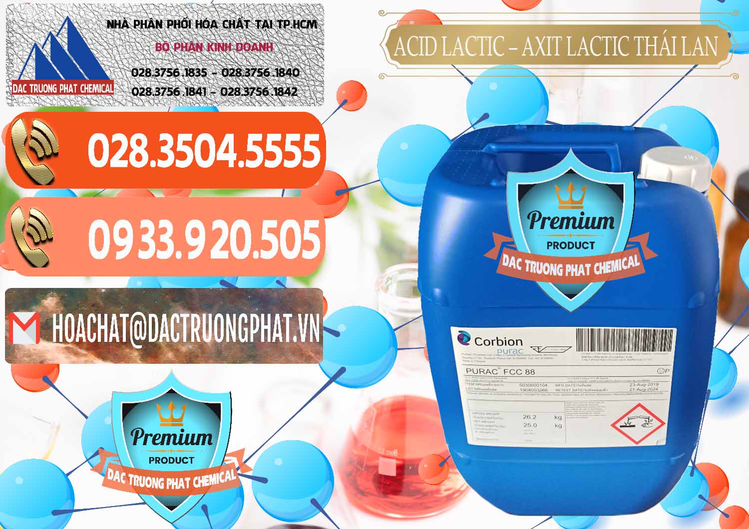 Đơn vị chuyên phân phối & bán Acid Lactic – Axit Lactic Thái Lan Purac FCC 88 - 0012 - Nhà cung cấp & phân phối hóa chất tại TP.HCM - hoachatmientay.com