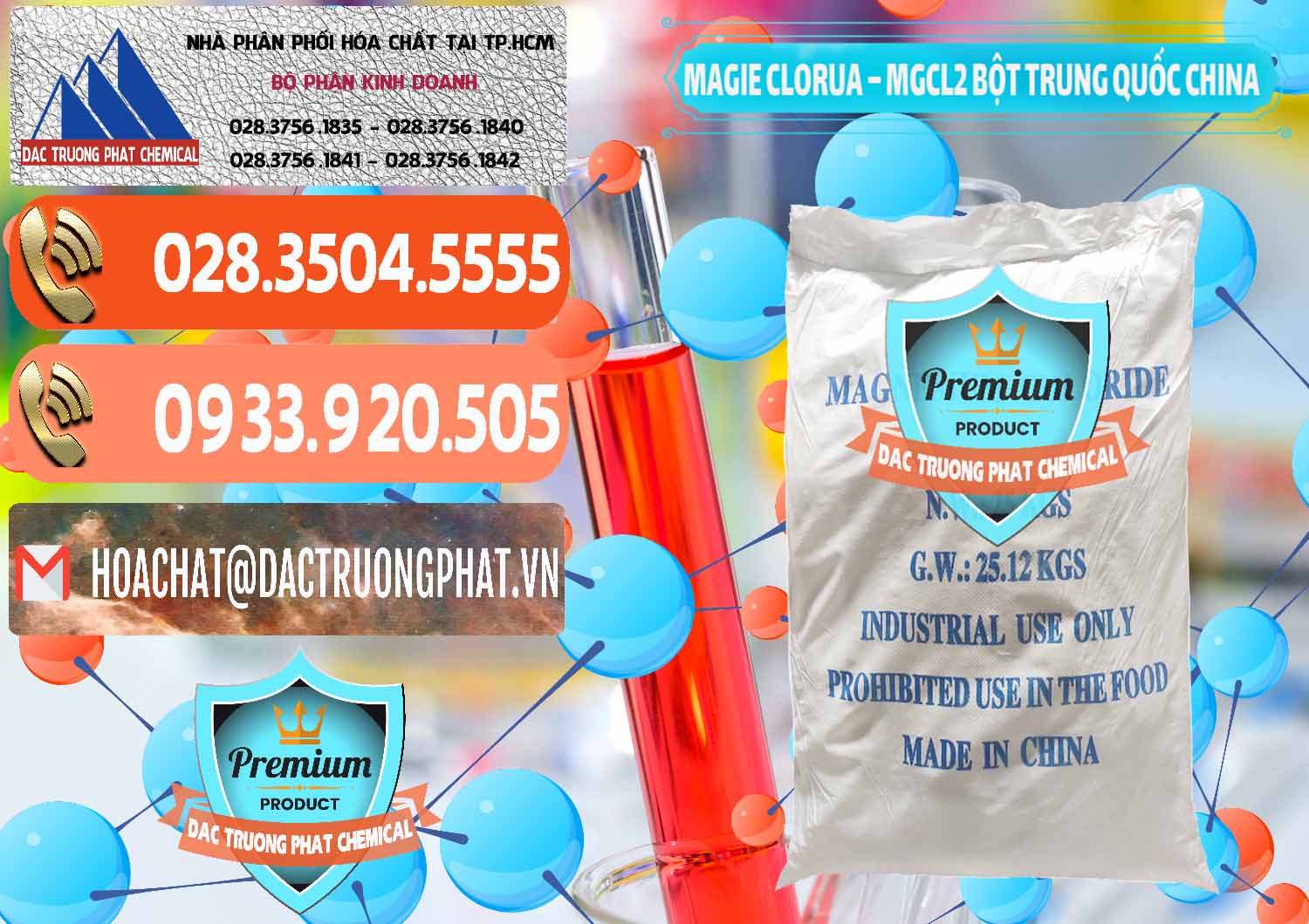 Công ty nhập khẩu ( bán ) Magie Clorua – MGCL2 96% Dạng Bột Bao Chữ Xanh Trung Quốc China - 0207 - Công ty chuyên bán ( cung cấp ) hóa chất tại TP.HCM - hoachatmientay.com