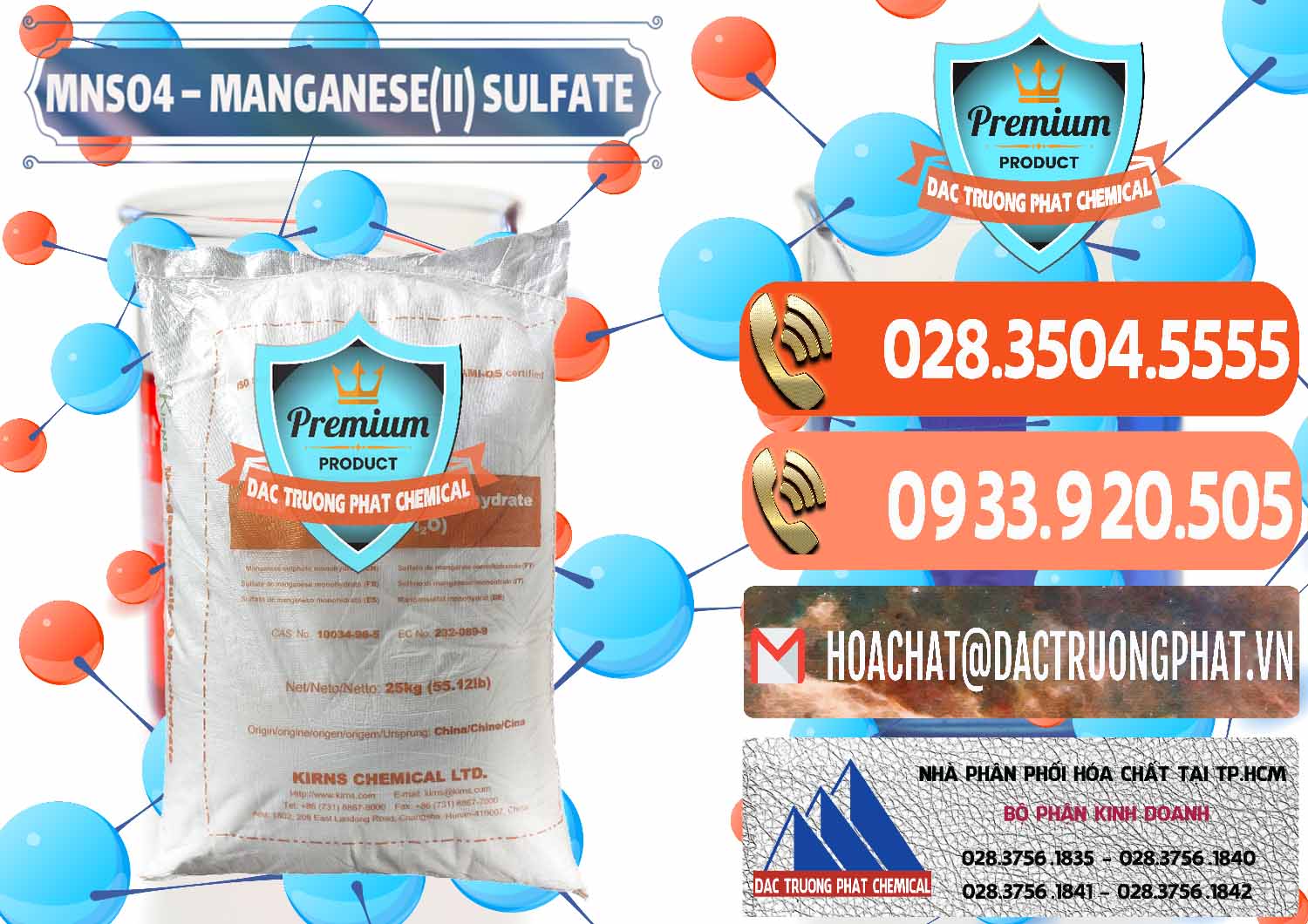 Nơi chuyên nhập khẩu và bán MNSO4 – Manganese (II) Sulfate Kirns Trung Quốc China - 0095 - Cty chuyên phân phối ( cung ứng ) hóa chất tại TP.HCM - hoachatmientay.com