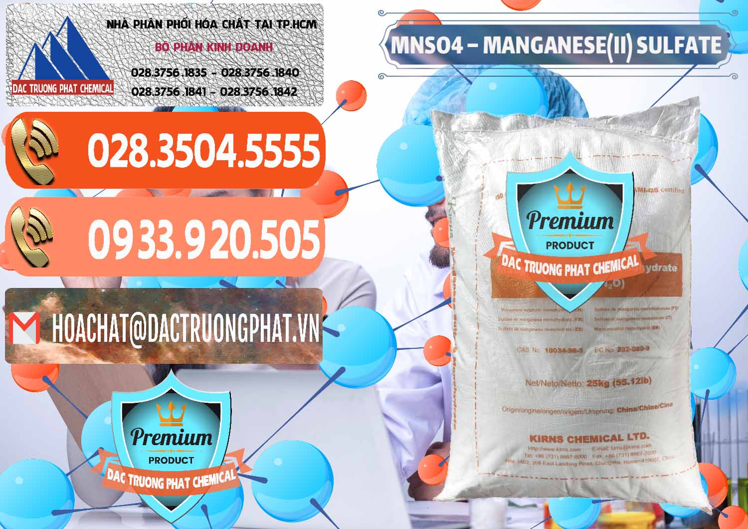 Đơn vị chuyên nhập khẩu và bán MNSO4 – Manganese (II) Sulfate Kirns Trung Quốc China - 0095 - Công ty chuyên cung cấp _ bán hóa chất tại TP.HCM - hoachatmientay.com