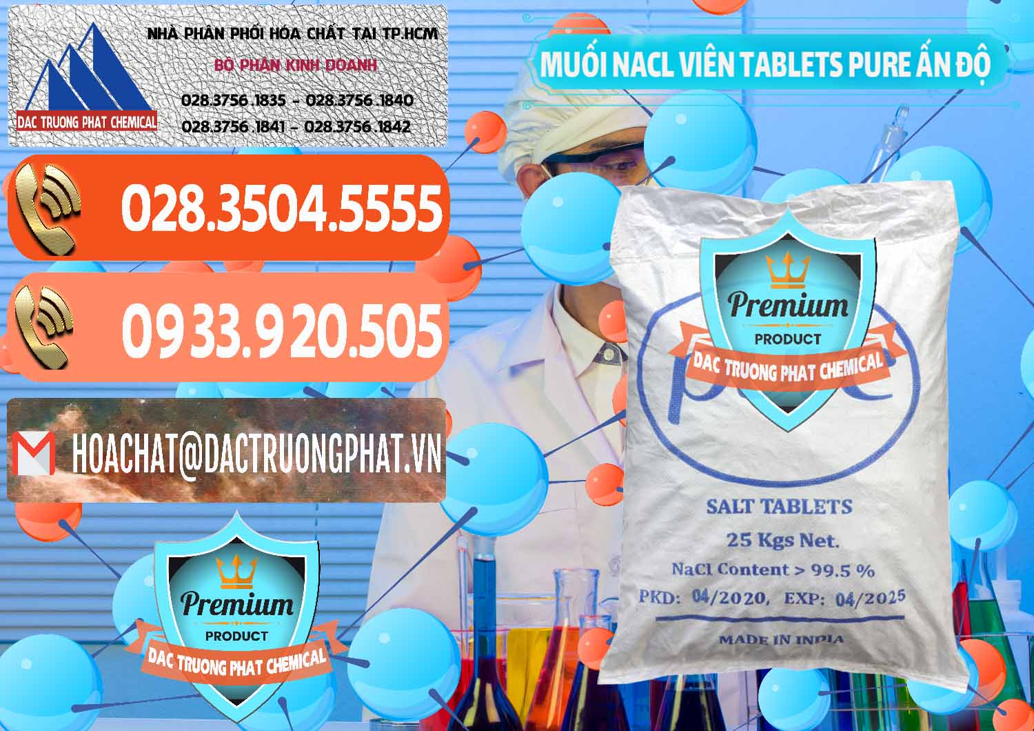 Nơi chuyên bán ( cung cấp ) Muối NaCL – Sodium Chloride Dạng Viên Tablets Pure Ấn Độ India - 0294 - Nhà phân phối - kinh doanh hóa chất tại TP.HCM - hoachatmientay.com
