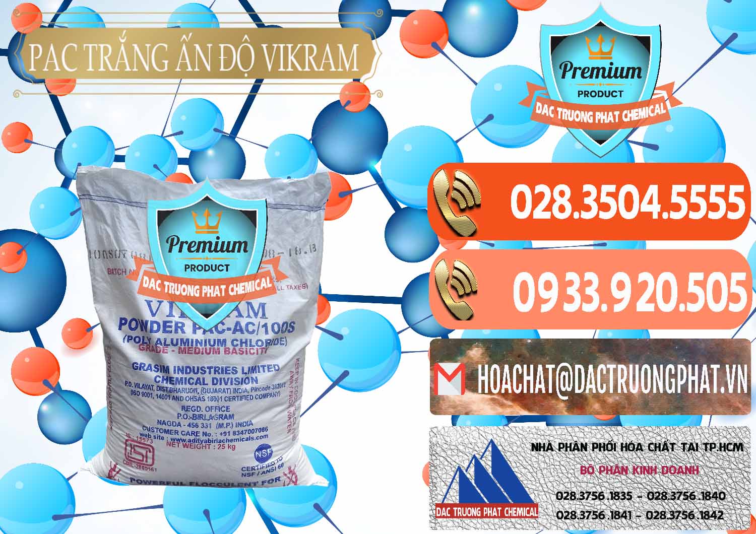 Cty cung ứng _ bán PAC - Polyaluminium Chloride Ấn Độ India Vikram - 0120 - Chuyên cung ứng - phân phối hóa chất tại TP.HCM - hoachatmientay.com