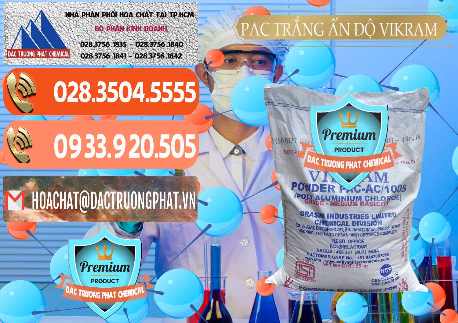 Nhà cung ứng - bán PAC - Polyaluminium Chloride Ấn Độ India Vikram - 0120 - Nơi nhập khẩu & cung cấp hóa chất tại TP.HCM - hoachatmientay.com