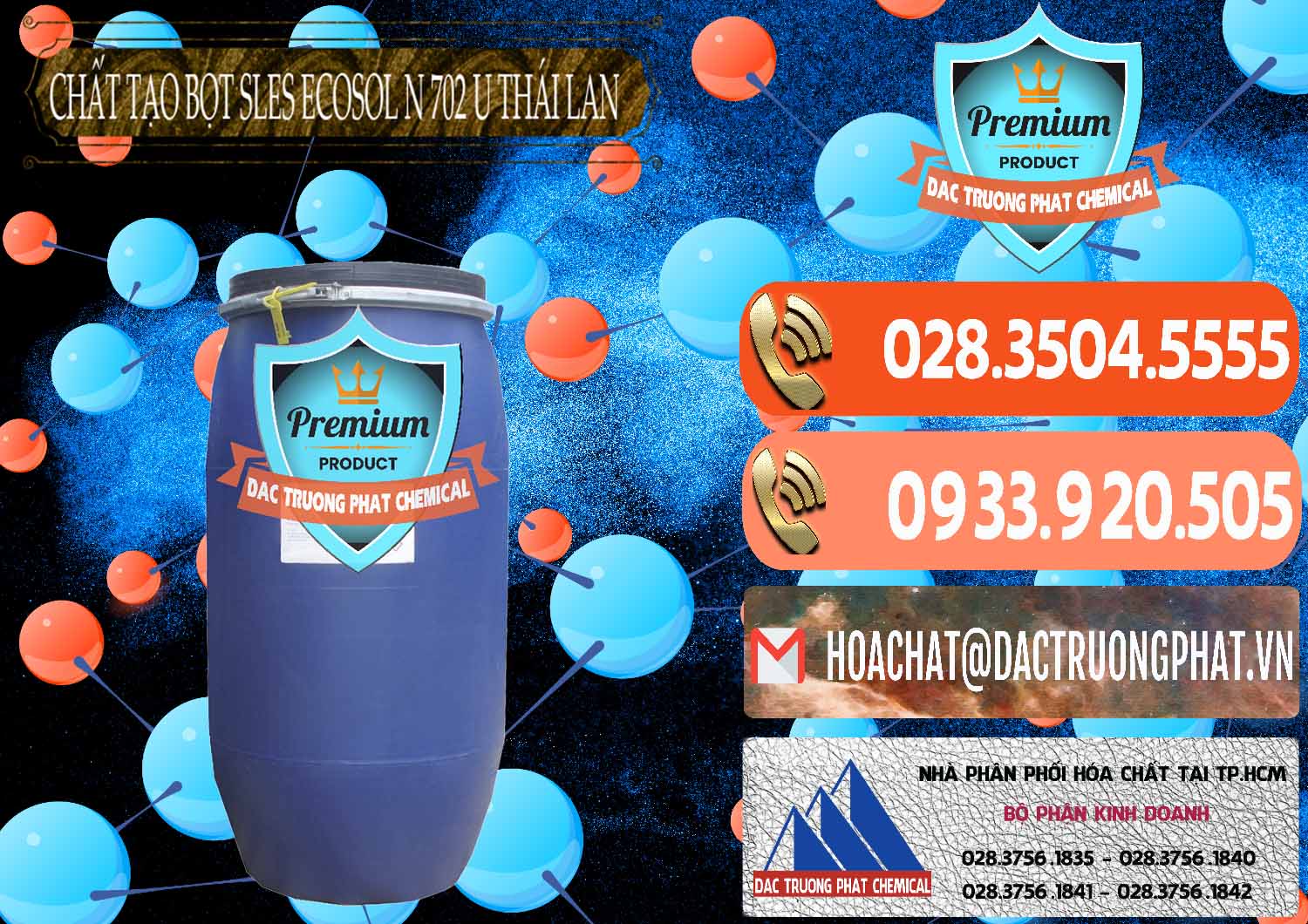 Nhập khẩu & bán Chất Tạo Bọt Sles - Sodium Lauryl Ether Sulphate Ecosol N 702 U Thái Lan - 0254 - Nơi cung cấp _ nhập khẩu hóa chất tại TP.HCM - hoachatmientay.com