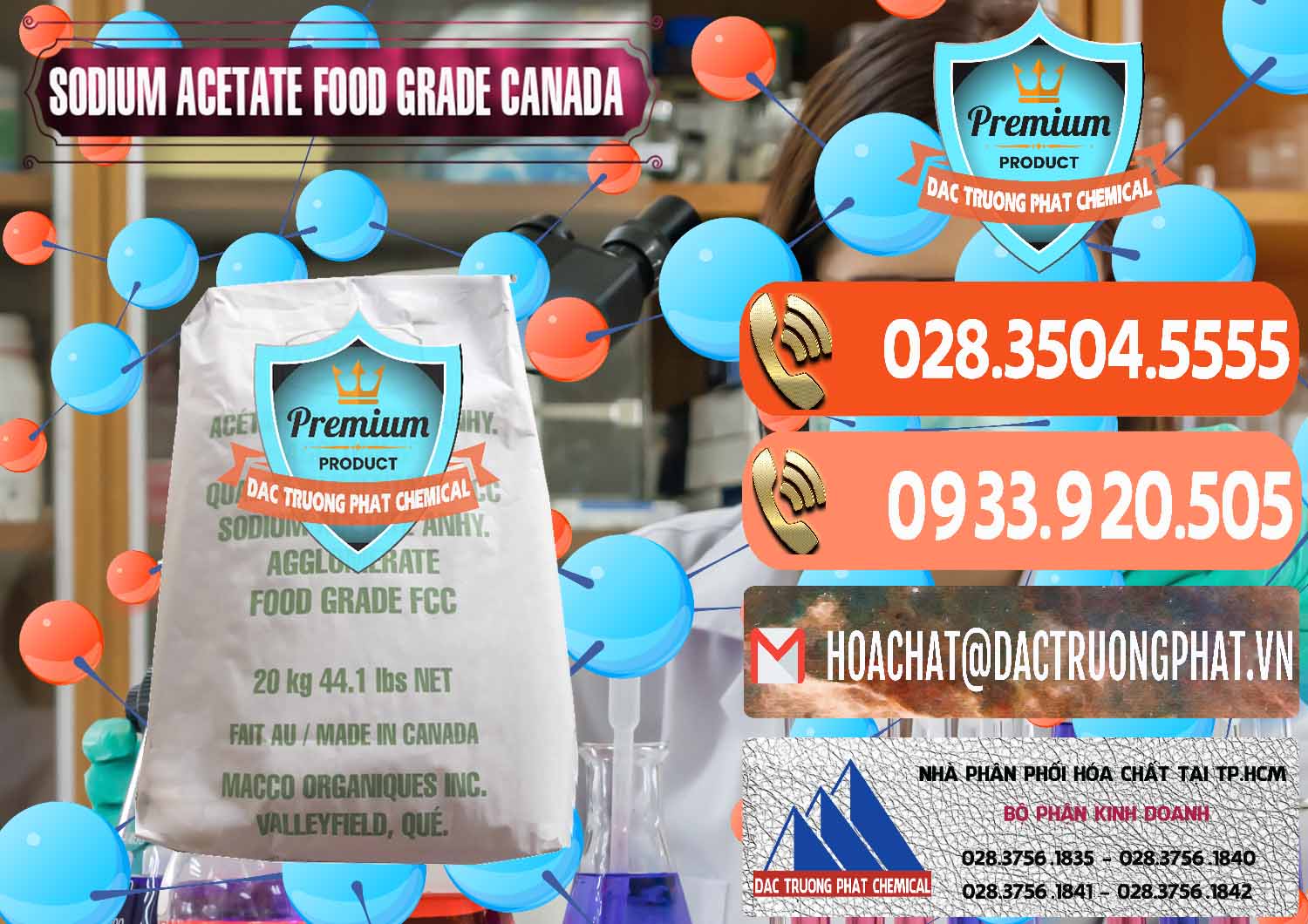 Đơn vị bán ( phân phối ) Sodium Acetate - Natri Acetate Food Grade Canada - 0282 - Chuyên phân phối - bán hóa chất tại TP.HCM - hoachatmientay.com