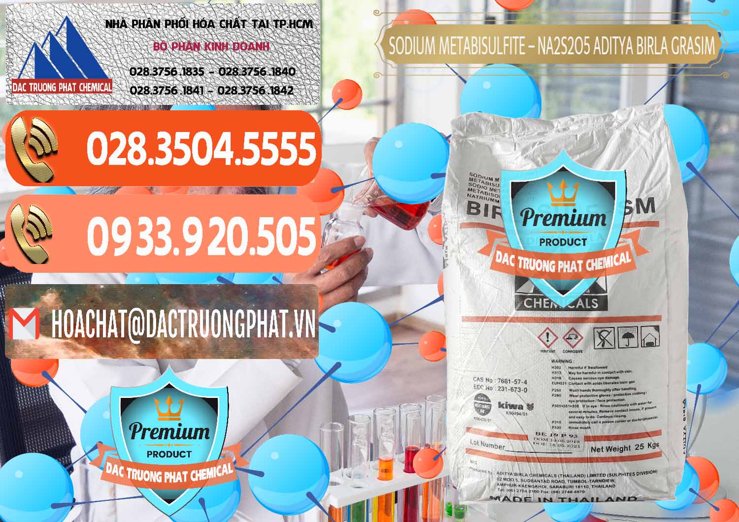 Cty bán ( phân phối ) Sodium Metabisulfite - NA2S2O5 Thái Lan Aditya Birla Grasim - 0144 - Nơi chuyên cung cấp và bán hóa chất tại TP.HCM - hoachatmientay.com