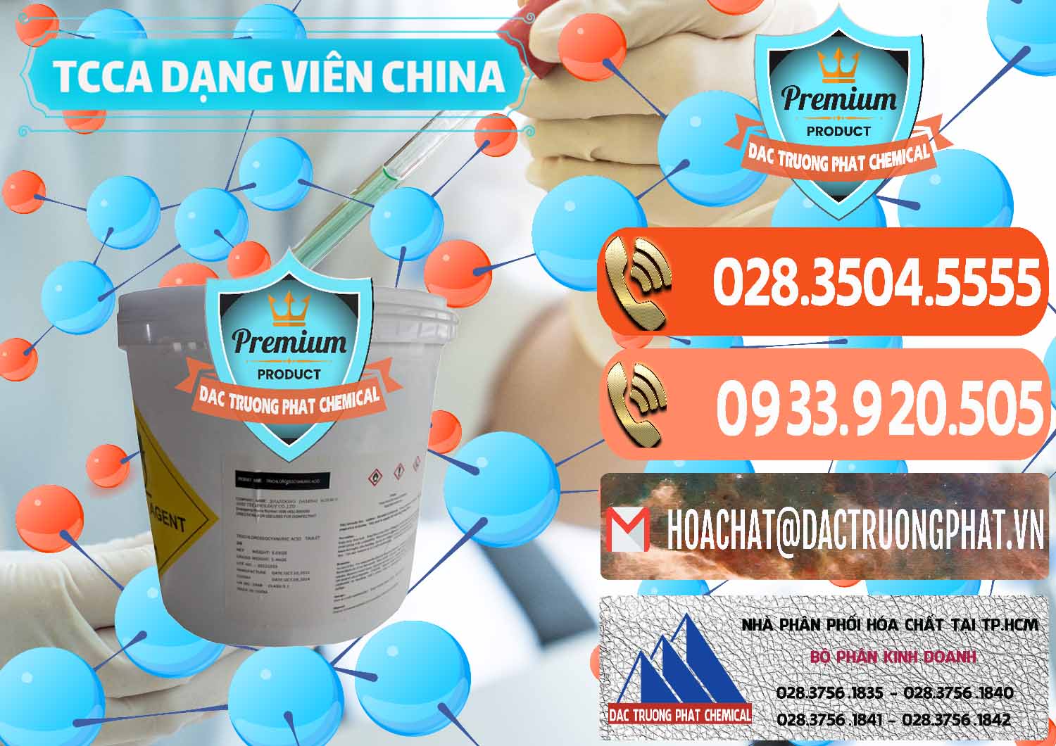Nơi phân phối và bán TCCA - Acid Trichloroisocyanuric Dạng Viên Thùng 5kg Trung Quốc China - 0379 - Công ty chuyên kinh doanh và phân phối hóa chất tại TP.HCM - hoachatmientay.com