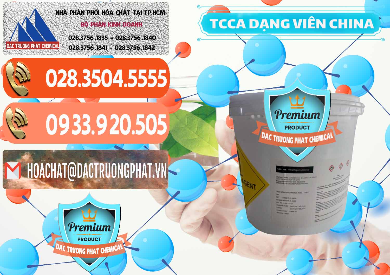 Công ty phân phối & bán TCCA - Acid Trichloroisocyanuric Dạng Viên Thùng 5kg Trung Quốc China - 0379 - Nơi bán và phân phối hóa chất tại TP.HCM - hoachatmientay.com