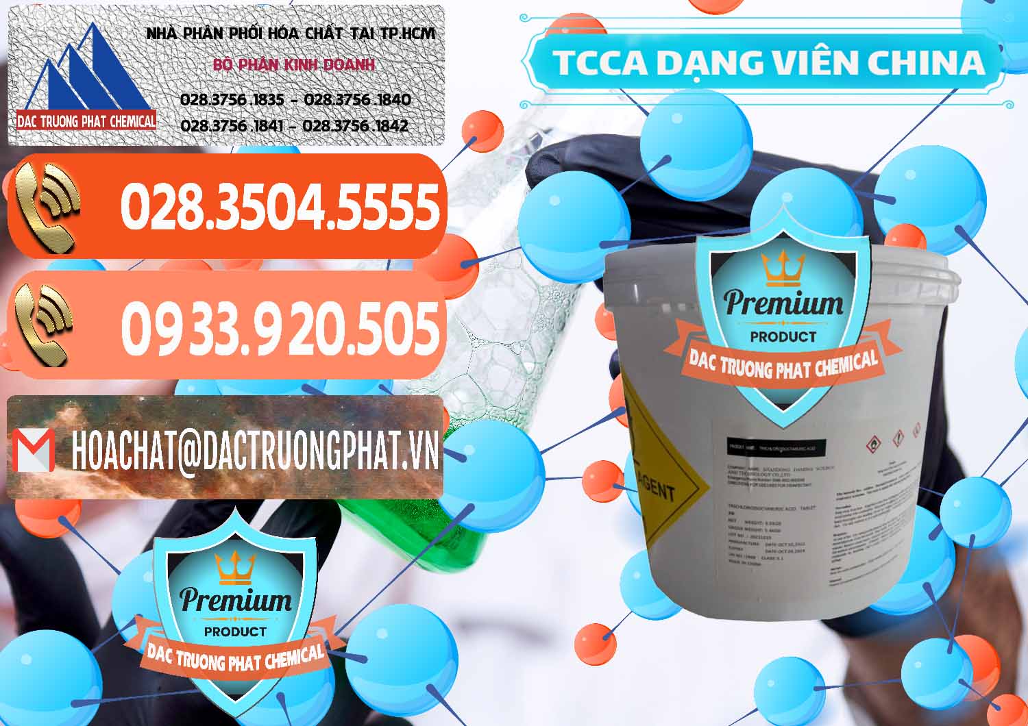 Đơn vị cung cấp - bán TCCA - Acid Trichloroisocyanuric Dạng Viên Thùng 5kg Trung Quốc China - 0379 - Nơi chuyên cung cấp _ bán hóa chất tại TP.HCM - hoachatmientay.com