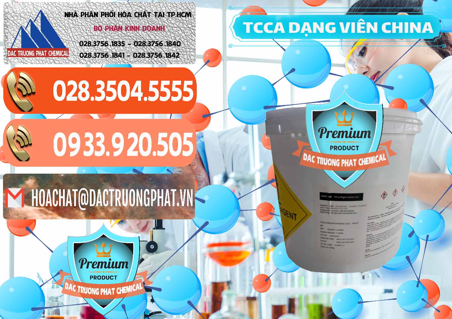 Đơn vị chuyên cung cấp - bán TCCA - Acid Trichloroisocyanuric Dạng Viên Thùng 5kg Trung Quốc China - 0379 - Công ty phân phối & cung ứng hóa chất tại TP.HCM - hoachatmientay.com