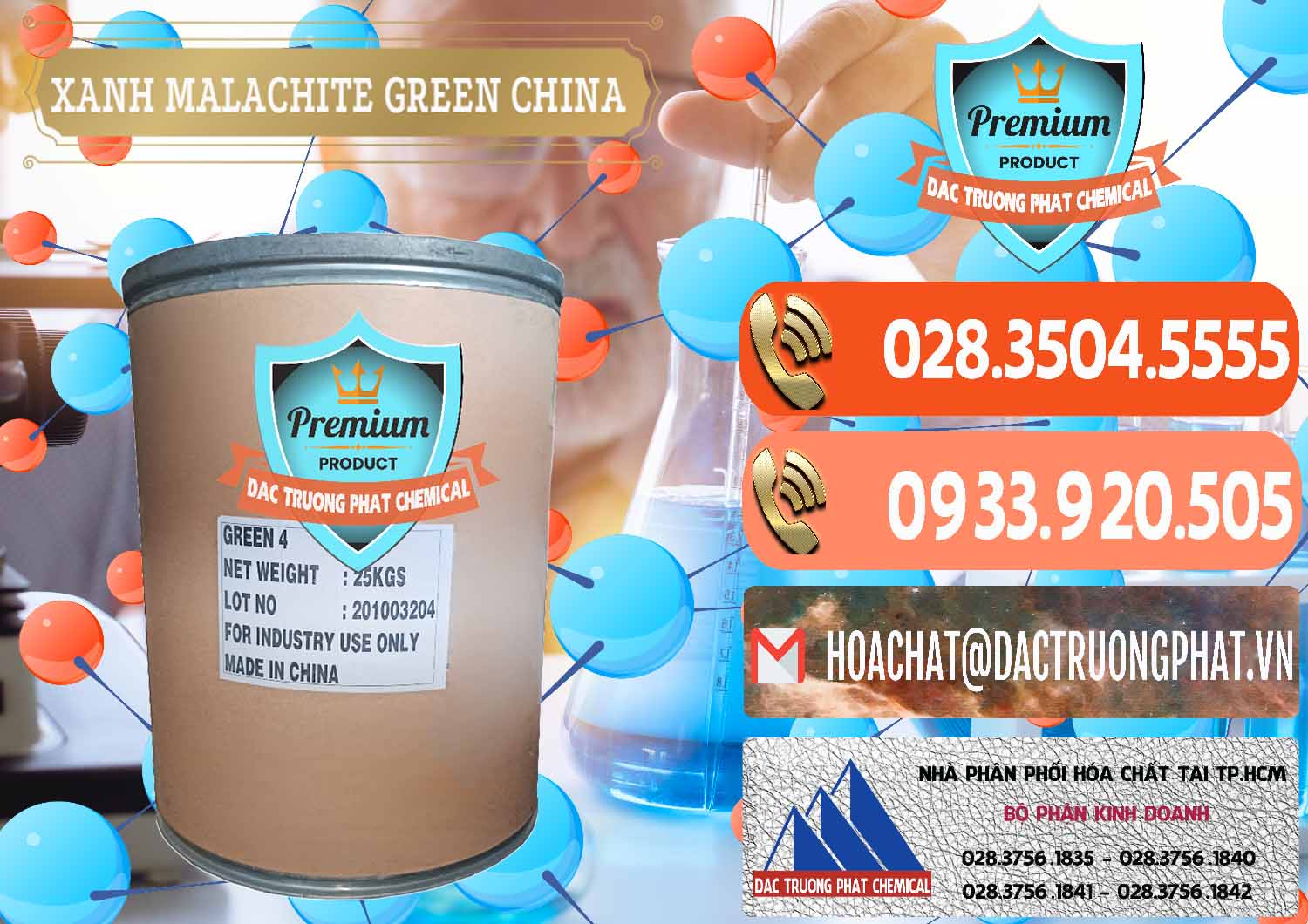 Nơi bán & cung ứng Xanh Malachite Green Trung Quốc China - 0325 - Cty chuyên cung cấp - bán hóa chất tại TP.HCM - hoachatmientay.com