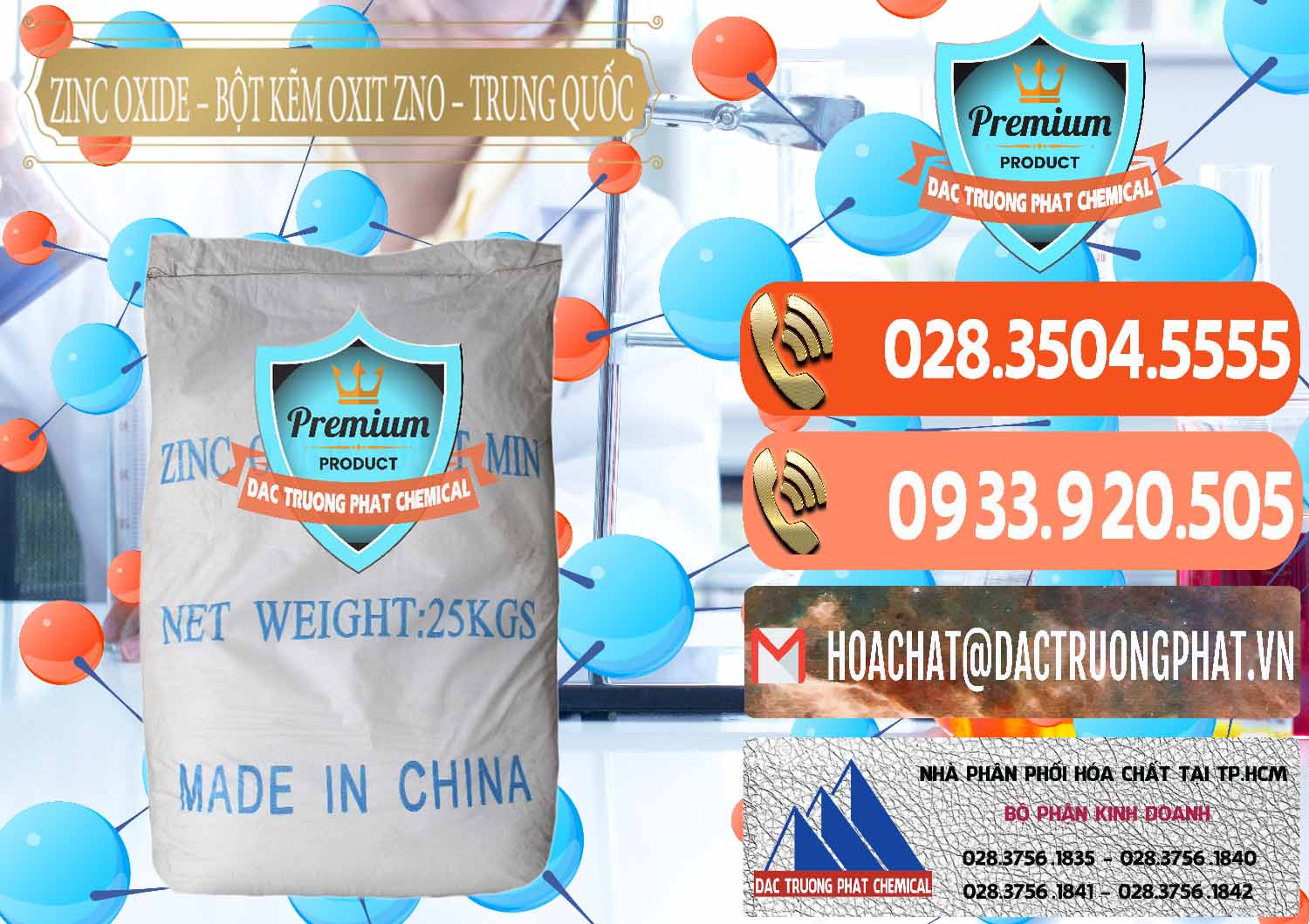 Nhà cung ứng & bán Zinc Oxide - Bột Kẽm Oxit ZNO Trung Quốc China - 0182 - Chuyên cung cấp & phân phối hóa chất tại TP.HCM - hoachatmientay.com