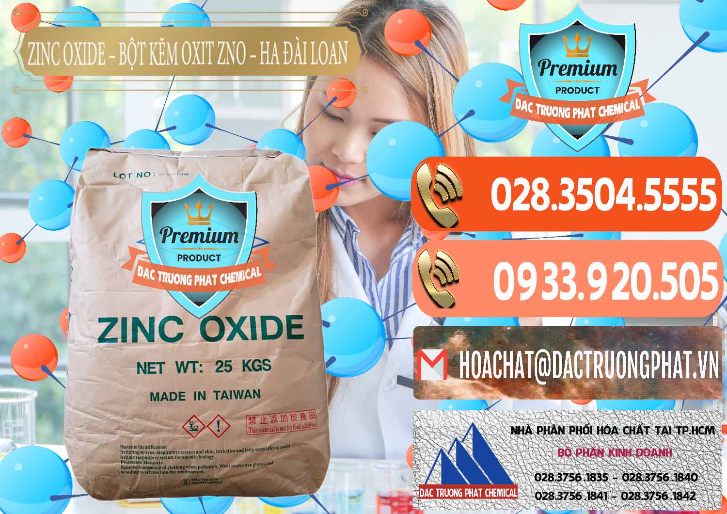 Đơn vị chuyên nhập khẩu - bán Zinc Oxide - Bột Kẽm Oxit ZNO HA Đài Loan Taiwan - 0180 - Chuyên phân phối - cung ứng hóa chất tại TP.HCM - hoachatmientay.com