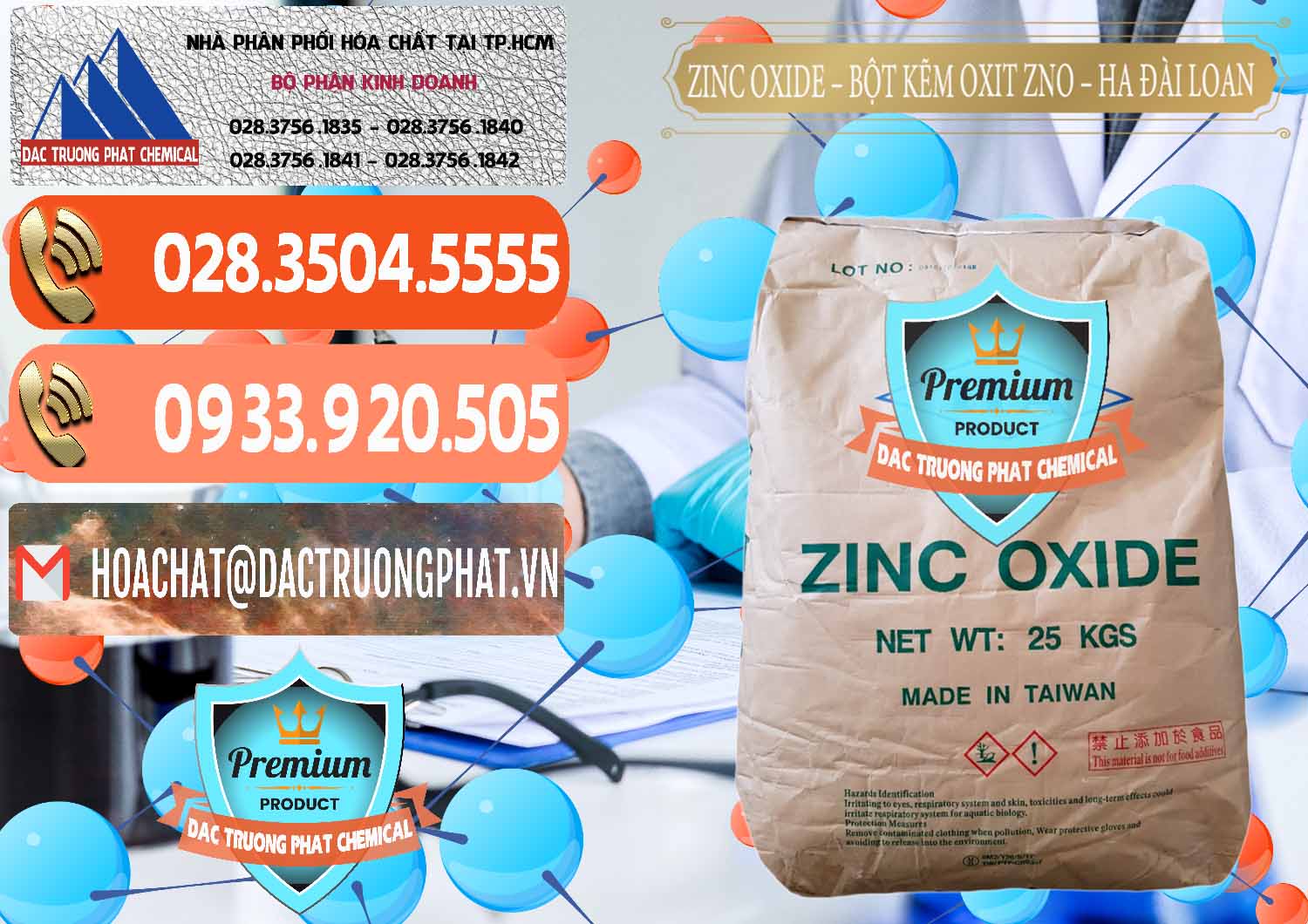 Công ty chuyên bán & cung ứng Zinc Oxide - Bột Kẽm Oxit ZNO HA Đài Loan Taiwan - 0180 - Cty kinh doanh và cung cấp hóa chất tại TP.HCM - hoachatmientay.com
