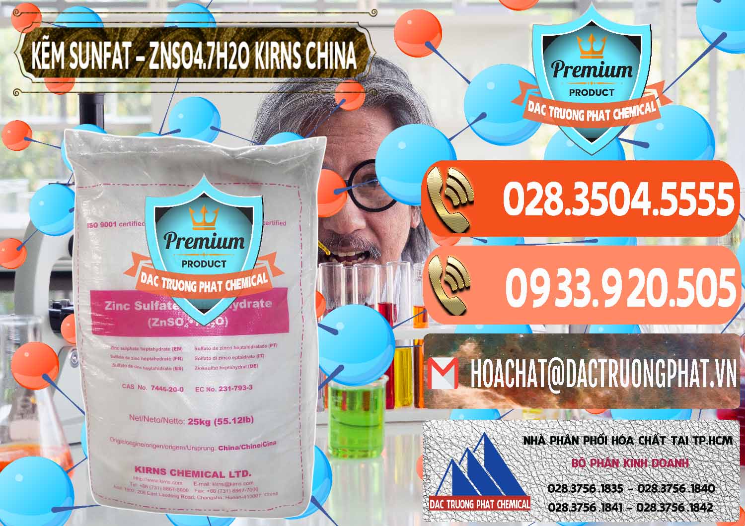 Nhà cung ứng và bán Kẽm Sunfat – ZNSO4.7H2O Kirns Trung Quốc China - 0089 - Đơn vị chuyên cung cấp - bán hóa chất tại TP.HCM - hoachatmientay.com