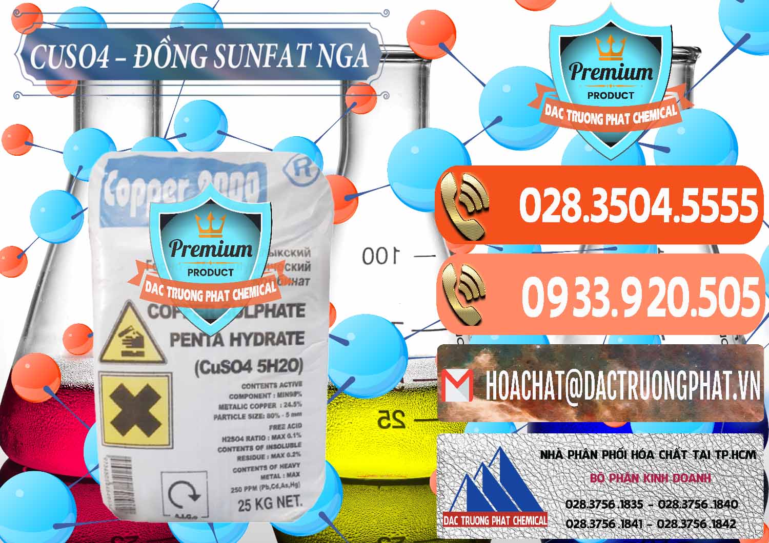 Nhà phân phối ( bán ) CuSO4 – Đồng Sunfat Nga Russia - 0480 - Cty chuyên nhập khẩu ( phân phối ) hóa chất tại TP.HCM - hoachatmientay.com
