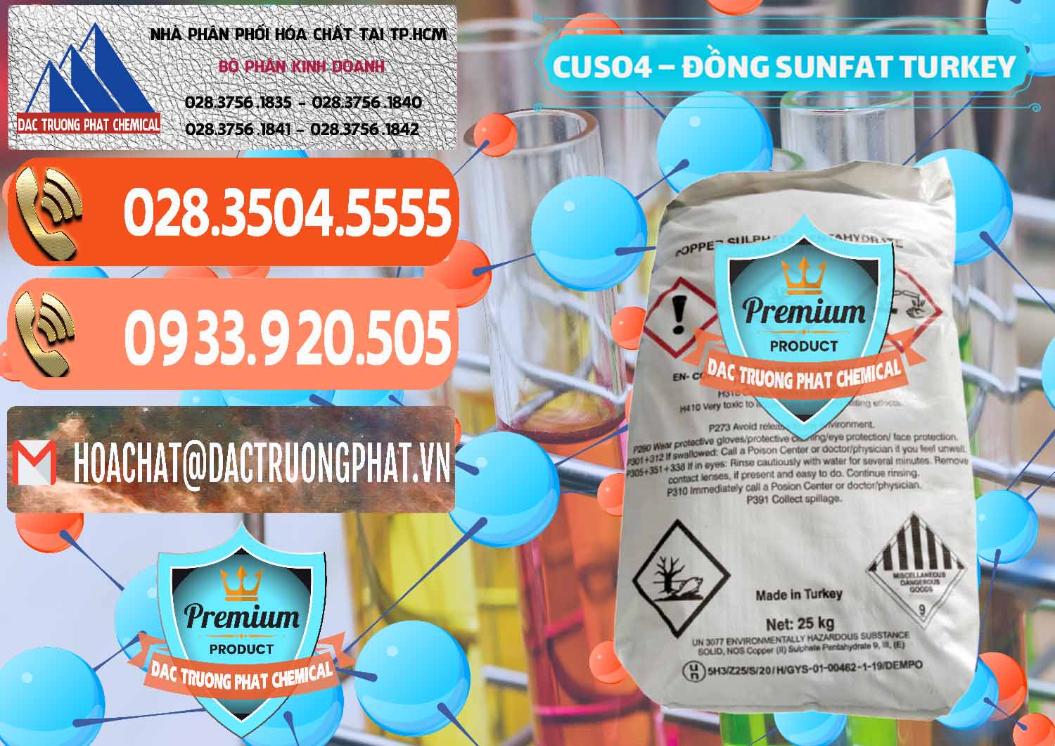Nhập khẩu - bán CuSO4 – Đồng Sunfat Thổ Nhĩ Kỳ Turkey - 0481 - Cty cung cấp - kinh doanh hóa chất tại TP.HCM - hoachatmientay.com