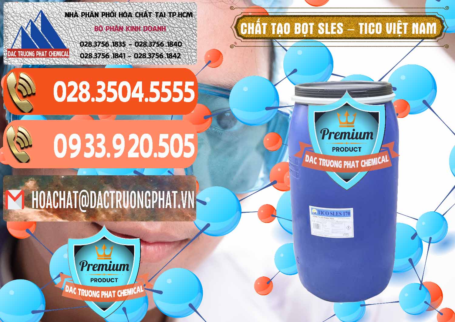 Nhà phân phối _ cung ứng Chất Tạo Bọt Sles - Sodium Lauryl Ether Sulphate Tico Việt Nam - 0304 - Chuyên phân phối - kinh doanh hóa chất tại TP.HCM - hoachatmientay.com